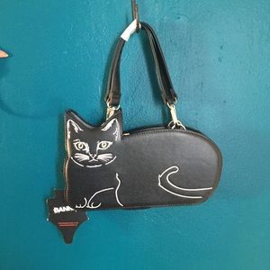 NWT ModCloth Black Cat Handbag